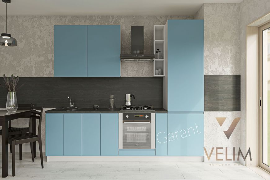 Кухонний комплект Роял Матовий 2,6м Garant пастельно-синій (без стільниці) 13207 фото