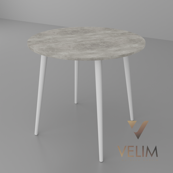 Круглий стіл Сет-4 Неман бетон/білий 13634 фото