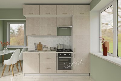 Кухонний комплект Гламур 2,4м Garant бетон бежевий (без стільниці) 13158 фото