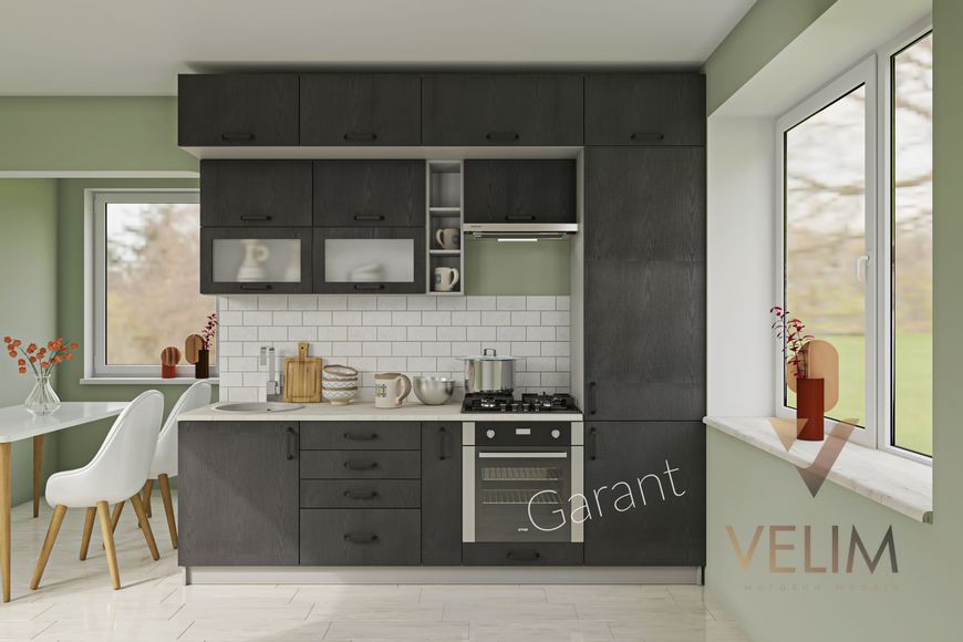 Кухонний комплект Гламур 2,6м Garant бетон сірий (без стільниці) 13159 фото