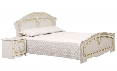 Ліжко двоспальне +каркас Луїза (патина) 160×200 Світ Меблів білий структурний/біле дерево Світ Меблів фото
