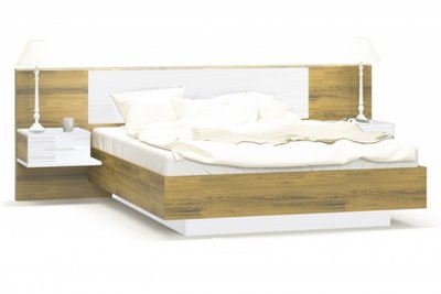 Ліжко160+ламель+2 ПТ Фієста Мебель-Сервіс дуб золотий\білий лак Мебель Сервіс фото