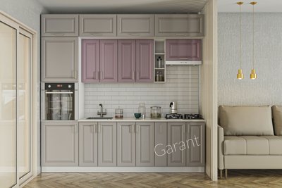 Кухонний комплект Софт Прем'єр 2,6м Garant пастельно-фіолетовий/шовково-сірий (без стільниці) 13223 фото