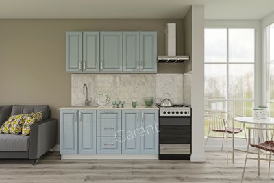Кухонний комплект Еліт Прем'єр 1,6м Garant блакитний металік (без стільниці) 13176 фото