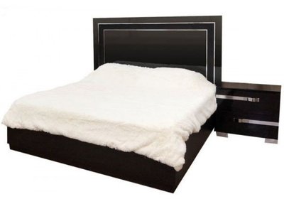 Ліжко 160х200 +ламель Екстаза Світ Меблів чорний\чорний лак Світ Меблів фото