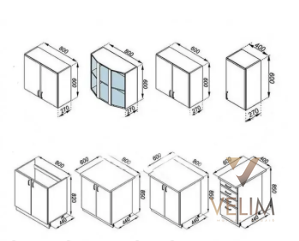 Кухонний комплект Карина 2,6 м Мир Мебели белый/индастриал (без столешницы) 15500 фото