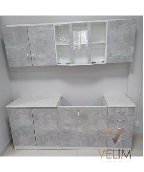 Кухонний комплект Карина 2,6 м Мир Мебели белый/индастриал (без столешницы) 15500 фото