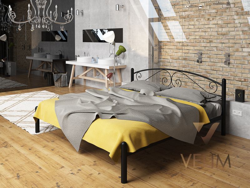 Ліжко двоспальне 160х200+ламель Віола Tenero чорний 7427 фото