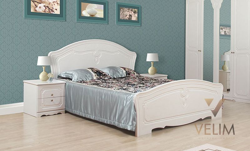 Ліжко 160 (+каркас) Луїза Світ Меблів білий/біле золото Світ Меблів фото