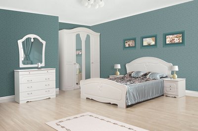 Модульна спальня Луїза Світ Меблів білий/біле золото 1158 фото