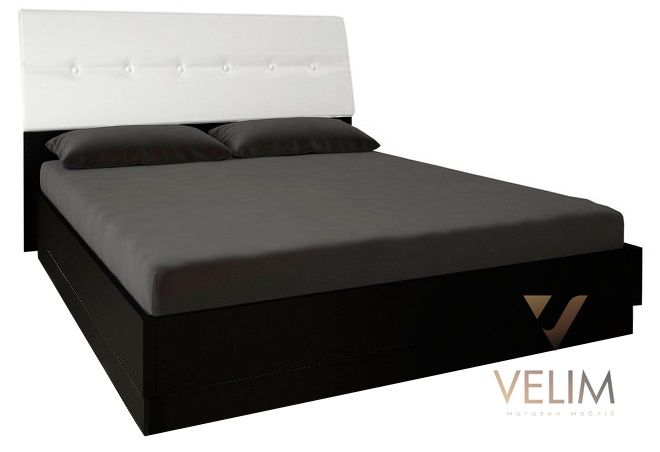 Ліжко Viola/Віола 160х200 (підйомне) м'яка спинка+ ламель MiroMark чорний/білий глянець 5694 фото