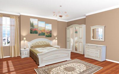 Модульна спальня Ніколь Світ Меблів білий / біле дерево 1165 фото