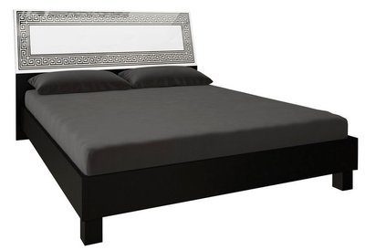 Ліжко двоспальне Віола + каркас 160х200 MiroMark чорний/білий глянець MiroMark фото