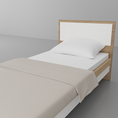 Ліжко односпальне Сканді Неман дуб пісочний/білий 13546 фото