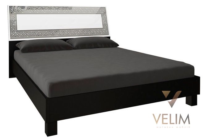 Ліжко двоспальне Віола + каркас 160х200 MiroMark чорний/білий глянець MiroMark фото