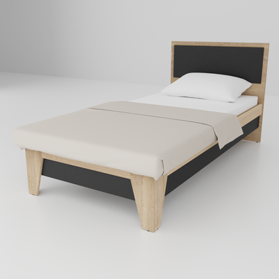 Ліжко односпальне Сканді Неман дуб пісочний/графіт 13547 фото