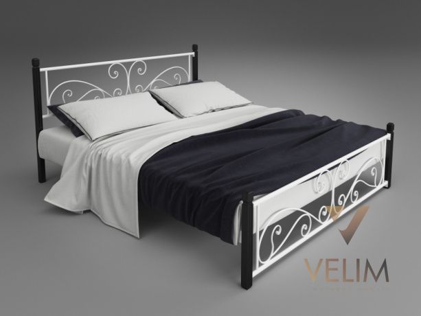 Ліжко полуторне 120х200+ламель Нарцис (на дерев'яних ніжках) Tenero білий 7491 фото