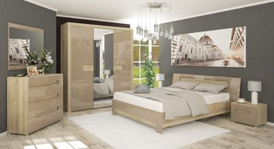 Модульная спальня Флоренс Мебель Сервис секвойя/капучино 1249 фото