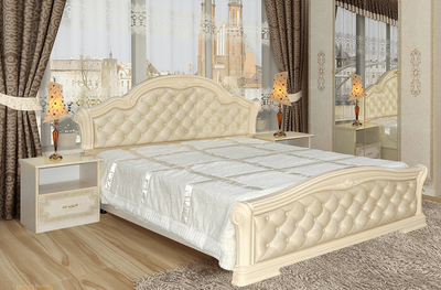 Модульная спальня Венеция Новая Пино Беж Мир Мебели пено/ пено лак 1173 фото