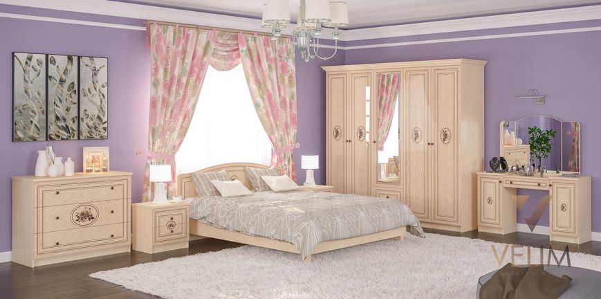 Модульна спальня Флоріс Мебель Сервіс клен/клен лак + шовкографія 1253 фото