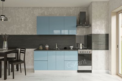 Кухонний комплект Роял Глянцевий 1,6м Garant пастельно-синій (без стільниці) 13201 фото