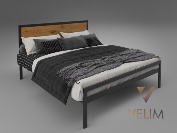 Ліжко полуторне 140х200+ламель Герар Tenero чорний 7452 фото