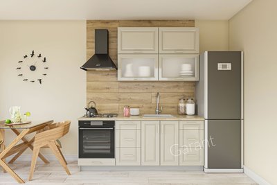 Кухонний комплект Брайт Прем’єр 2.0м Garant шовково-сірий (без стільниці) 13148 фото
