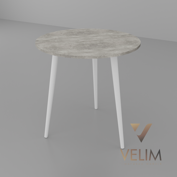 Круглий стіл Сет-3 Неман бетон/білий 13629 фото